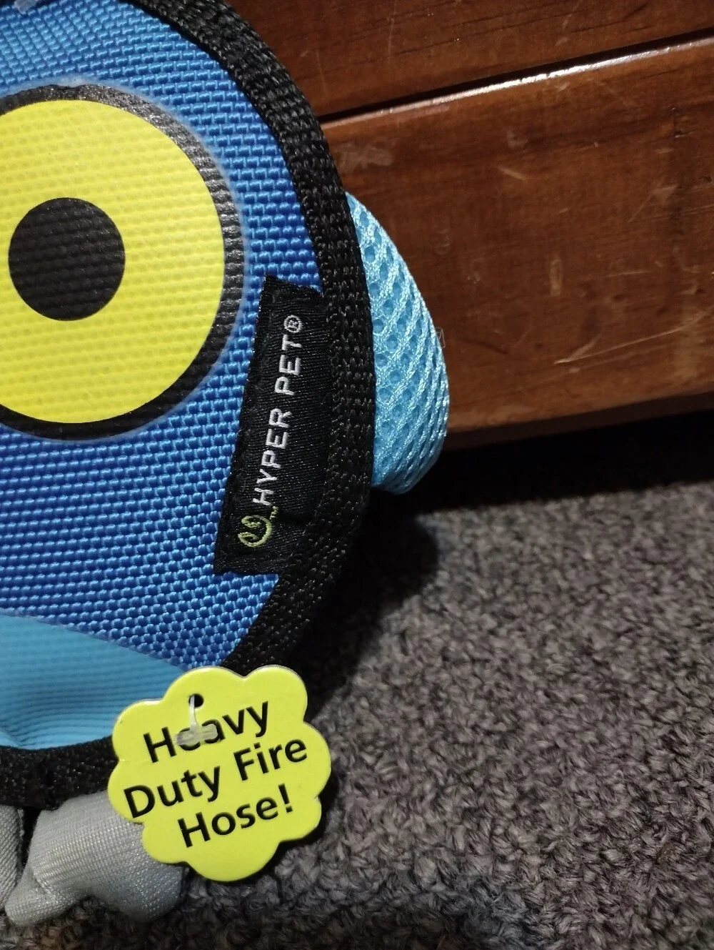 Hyper Pet Blue Owl Fire Hose Flyers Squeaking Dog Toy